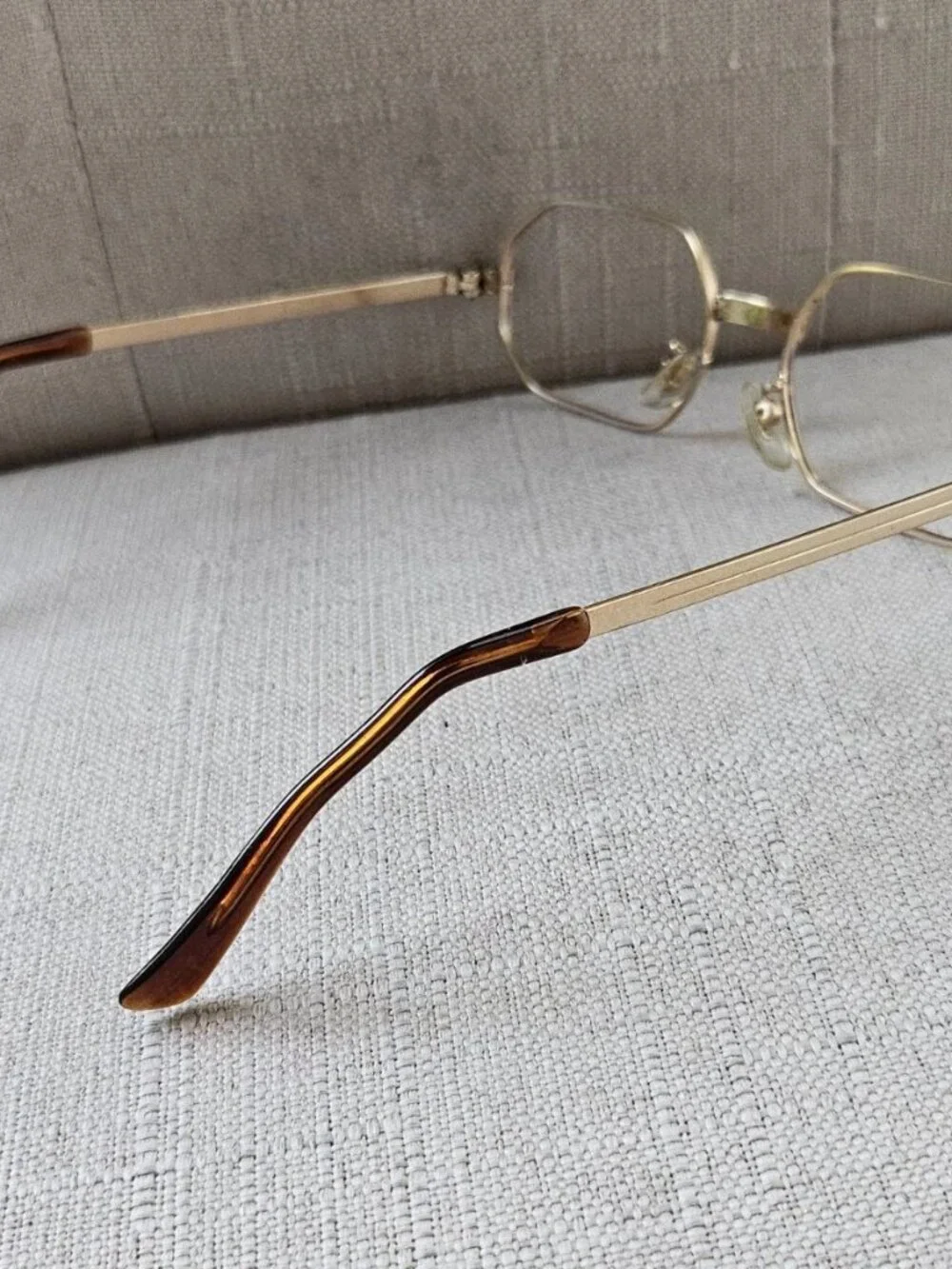 Vintage HEX-O-K Eyeglasses Frame Gold Tone Eyewear Glasses Frame Korea